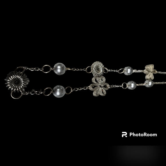 Silver Statement Necklace. Slip it over your head and done. - Picture 2 of 6